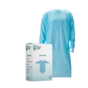 CPE blue isolation gown