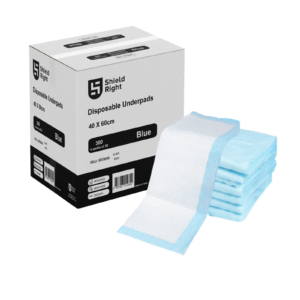 Shield Right Disposable Underpads 60×40 cm – High Absorbent Leak-Proof Protection Pads (300 Pads)