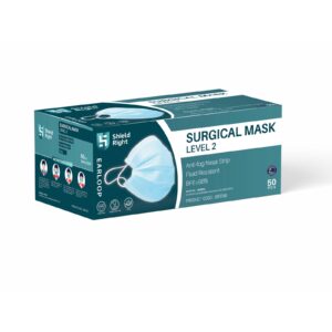 Shield Right Surgical Face Mask Level 2 Earloops - 50 Pack